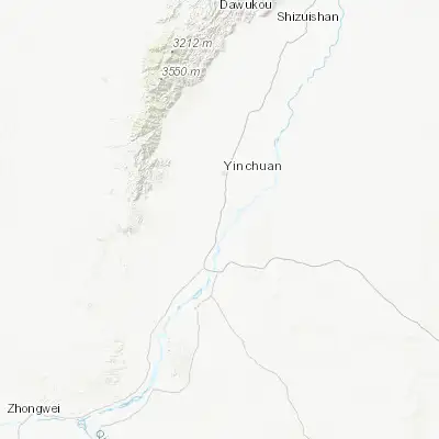 Map showing location of Yanghe (38.278520, 106.247760)