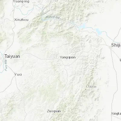 Map showing location of Yangquan (37.857500, 113.563330)
