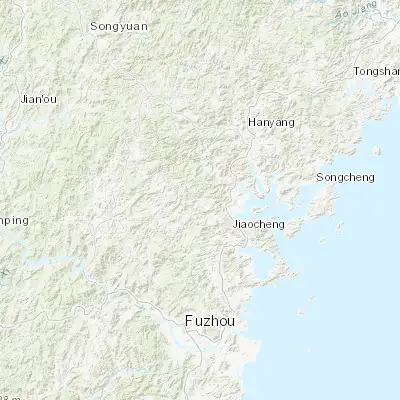 Map showing location of Yangzhong (26.705560, 119.374440)