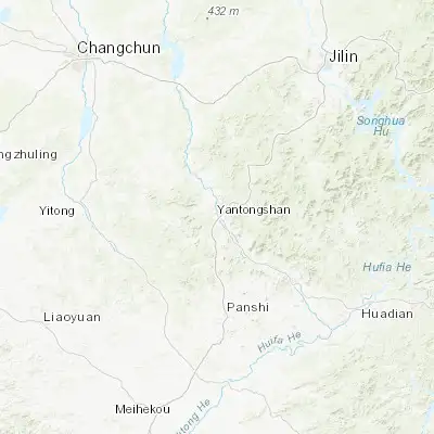 Map showing location of Yantongshan (43.291940, 126.009440)