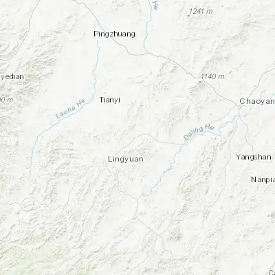 Map showing location of Yebaishou (41.397500, 119.640830)