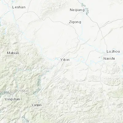 Map showing location of Yibin (28.759300, 104.639940)