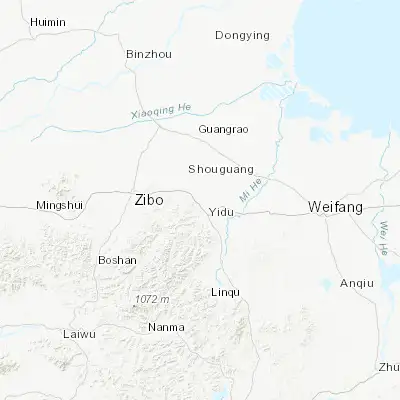Map showing location of Yidu (36.771210, 118.424540)