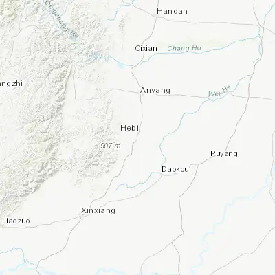 Map showing location of Yigou (35.811390, 114.316670)