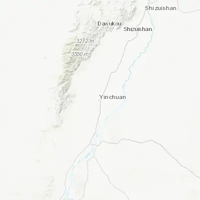 Map showing location of Yinchuan (38.468060, 106.273060)