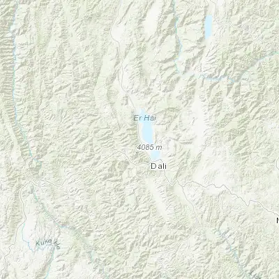Map showing location of Yinqiao Zhen (25.754290, 100.123460)
