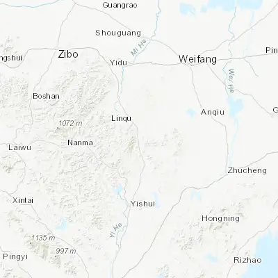 Map showing location of Yishan (36.221070, 118.696630)