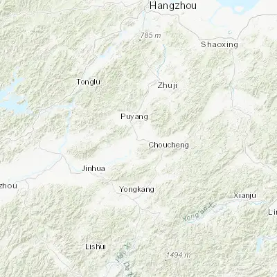 Map showing location of Yiwu (29.315060, 120.076760)