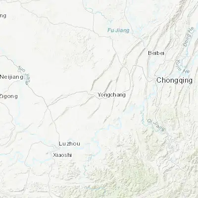 Map showing location of Yongchuan (29.353760, 105.893920)