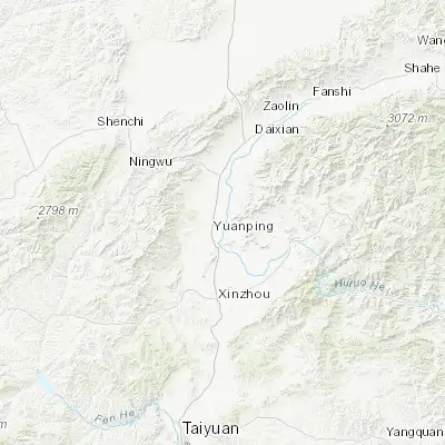 Map showing location of Yuanping (38.715280, 112.757500)