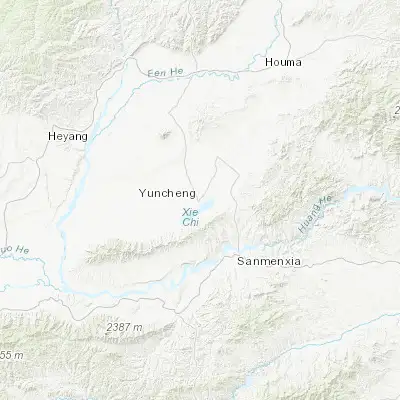 Map showing location of Yuncheng (35.023060, 110.992780)
