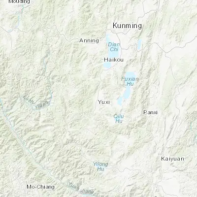 Map showing location of Yuxi (24.355000, 102.542220)