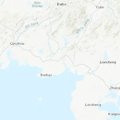 Map showing location of Zhakou (21.706560, 109.475020)