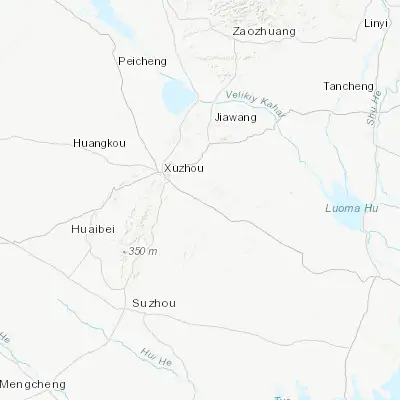 Map showing location of Zhangji (34.137500, 117.375560)