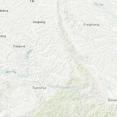 Map showing location of Zhangjiachuan (34.987560, 106.209020)