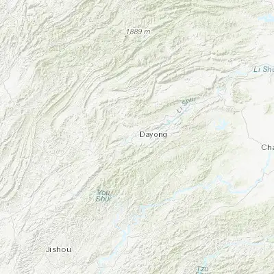 Map showing location of Zhangjiajie (29.129440, 110.478330)