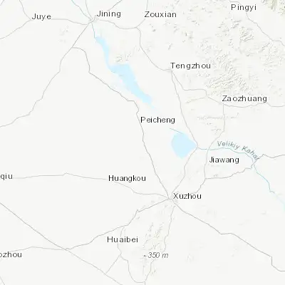 Map showing location of Zhangzhai (34.616670, 116.950000)