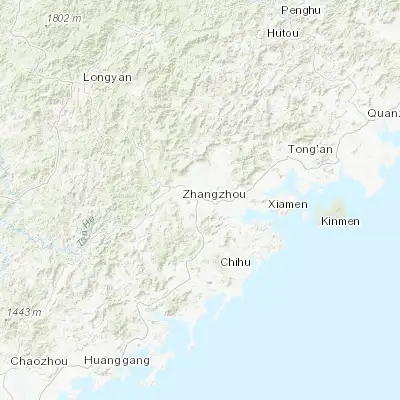Map showing location of Zhangzhou (24.513330, 117.655560)