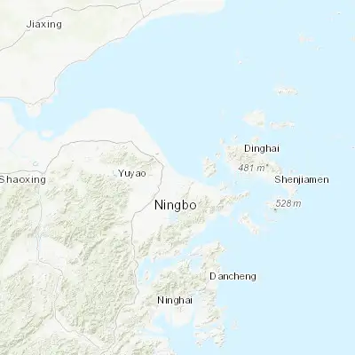 Map showing location of Zhaobaoshan (29.969500, 121.687530)