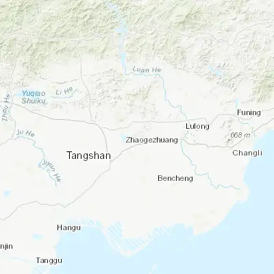 Map showing location of Zhaogezhuang (39.765380, 118.411910)