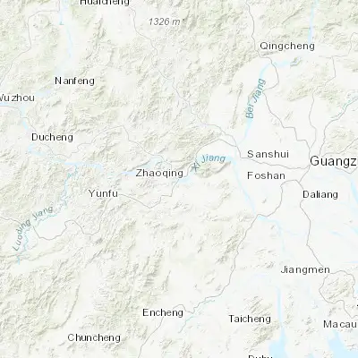 Map showing location of Zhaoqing (23.048930, 112.460910)