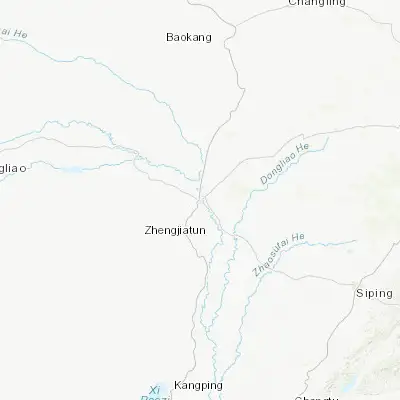 Map showing location of Zhengjiatun (43.506390, 123.506390)