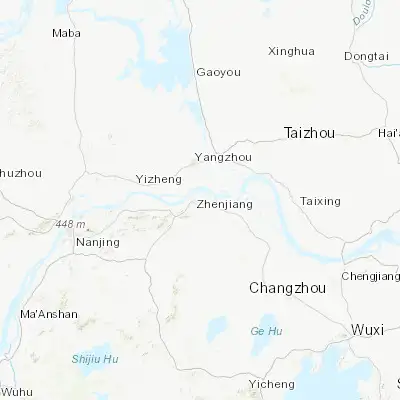 Map showing location of Zhenjiang (32.210860, 119.455080)