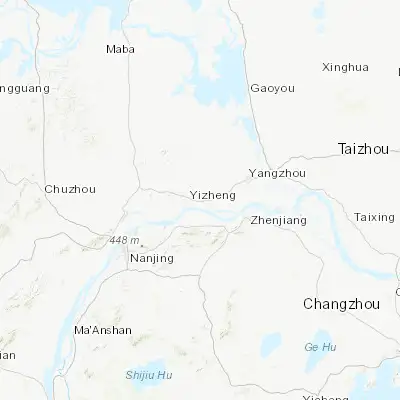 Map showing location of Zhenzhou (32.280340, 119.169990)