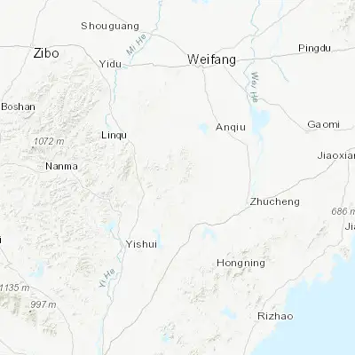 Map showing location of Zheshan (36.148770, 118.951350)