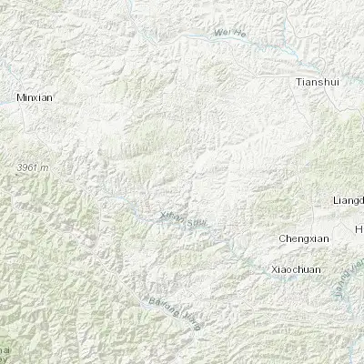 Map showing location of Zhongba (34.035110, 105.032860)