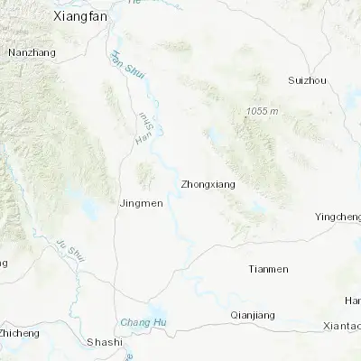 Map showing location of Zhongxiang (31.166110, 112.583060)