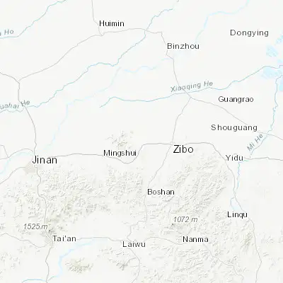 Map showing location of Zhoucun (36.816670, 117.816670)