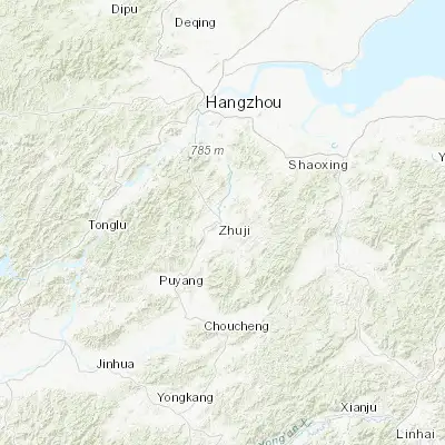 Map showing location of Zhuji (29.718770, 120.242330)
