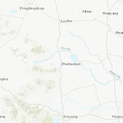 Map showing location of Zhumadian (32.979440, 114.029440)