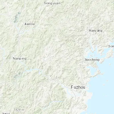 Map showing location of Zhuoyang (26.630030, 119.021500)