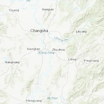 Map showing location of Zhuzhou (27.833330, 113.150000)