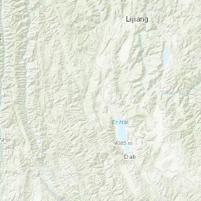 Map showing location of Zibihu (26.114300, 99.952670)