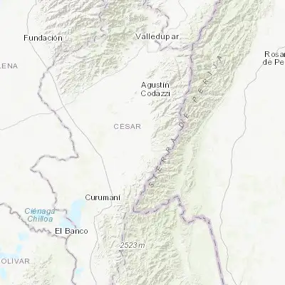 Map showing location of Becerril (9.704130, -73.279300)