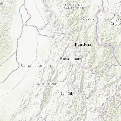 Map showing location of Bucaramanga (7.125390, -73.119800)
