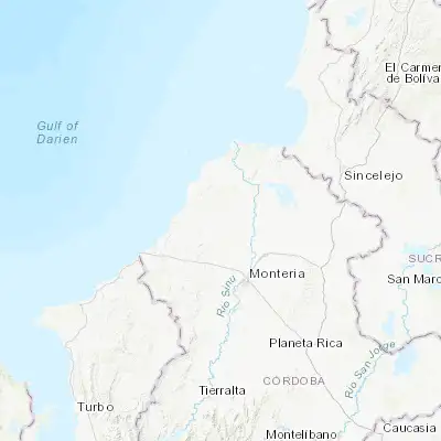 Map showing location of Buenavista (9.049630, -76.002800)
