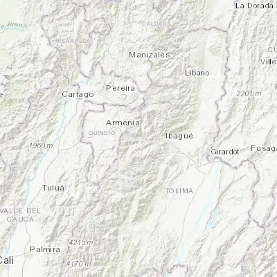 Map showing location of Cajamarca (4.442340, -75.428740)