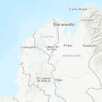 Map showing location of Campo de la Cruz (10.378080, -74.883560)
