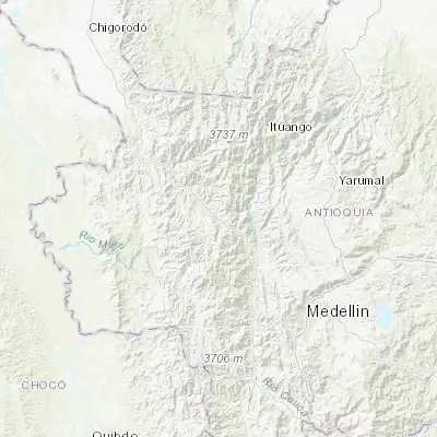 Map showing location of Cañasgordas (6.749890, -76.025390)