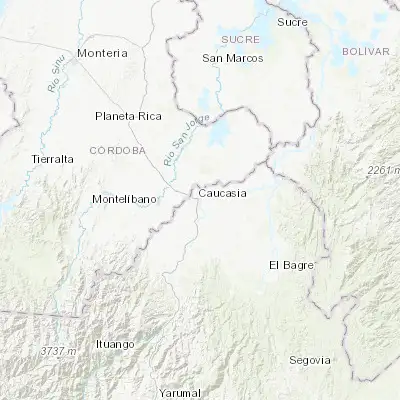 Map showing location of Caucasia (7.986540, -75.193490)