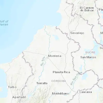 Map showing location of Cereté (8.884790, -75.790520)