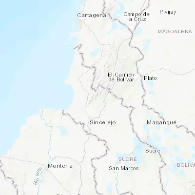 Map showing location of Chalán (9.547650, -75.311280)