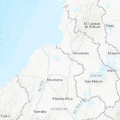 Map showing location of Chimá (9.148930, -75.628410)