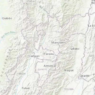 Map showing location of Chinchiná (4.982500, -75.603610)