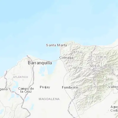 Map showing location of Ciénaga (11.007030, -74.247650)