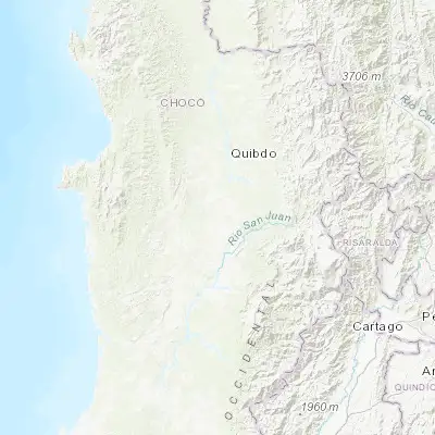 Map showing location of El Cantón de San Pablo (5.338890, -76.731390)